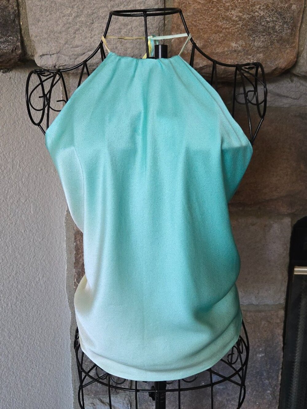 Julie Brown Pure Silk Reversible Ombre Halter Top - Picture 2 of 13